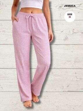 Jessica Pajama Pants – Size M – Pink Floral Lounge Pants